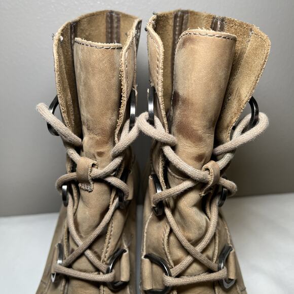 Sorel Joan of Arctic Wedge Mid Tobacco Tan Winter Leather Boot Womens Size 9 EUC - Picture 5 of 15